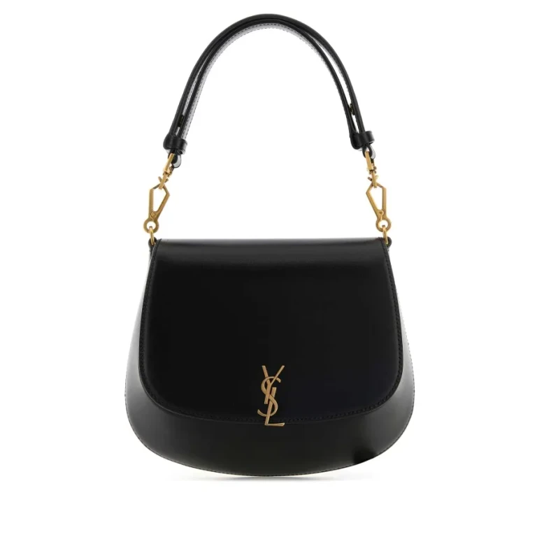 Saint Laurent Black Leather Voltaire Handbag
