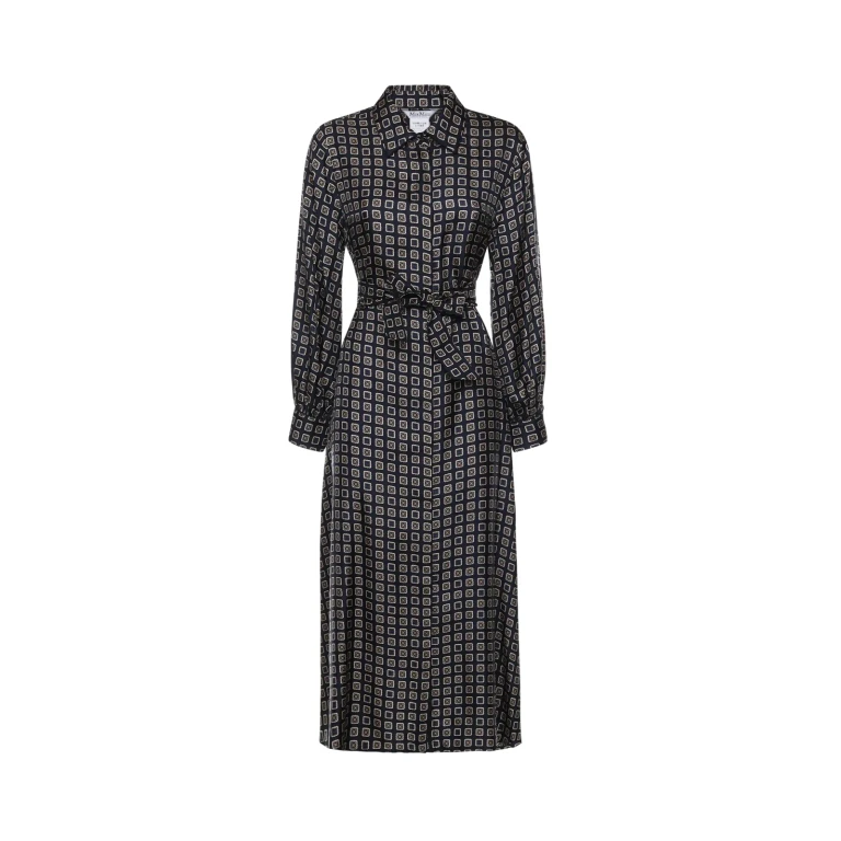 Versace Printed Silk Shirt Dress