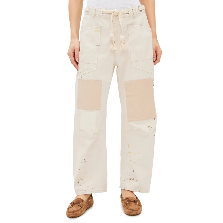 Free People Moxie Barrel Jeans White 26