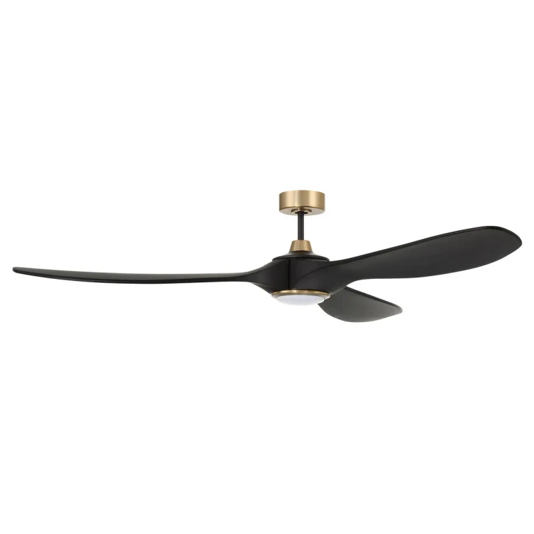 Flat Black Satin Brass 84"Ceiling Fan from the Envy 84 Collection