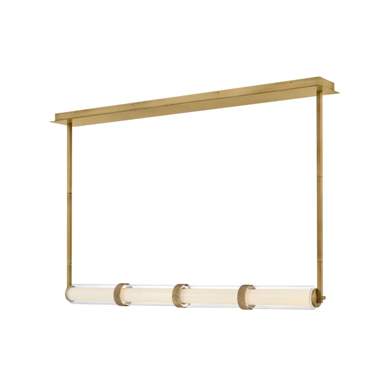 Lacquered Brass LED Linear Pendant from the Cy Collection