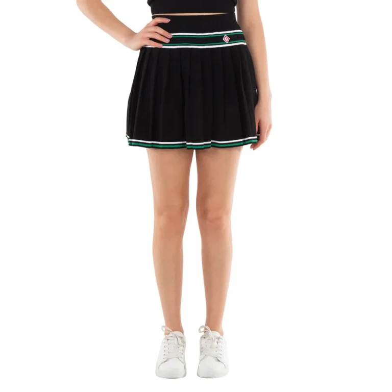 Casablanca Ladies Black Pleated Knit Skirt