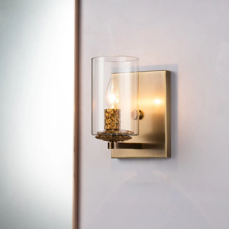 Antique Brass One Light Wall Sconce from the Bolivar Collection