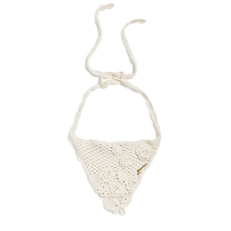 Ganni cotton Crochet Head Scarf