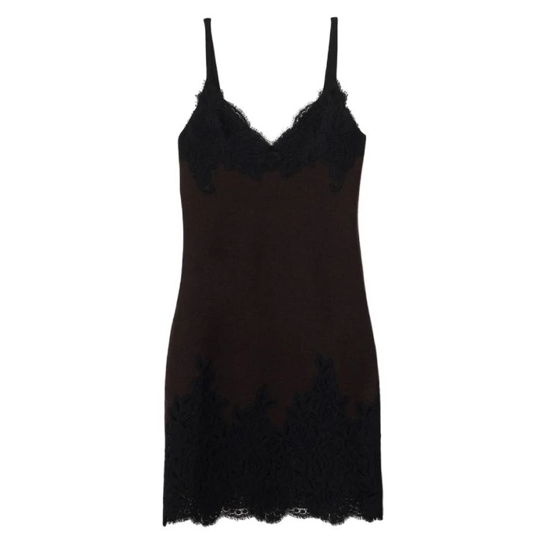 Burberry Floral Lace Wool Slip Dress
