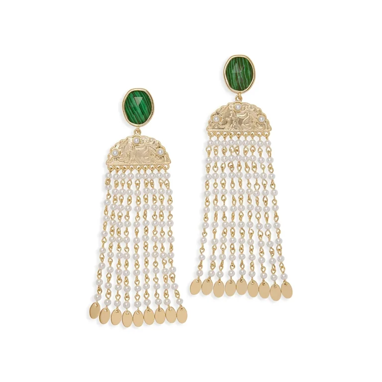 Ramy Brook Stone Charm Jewelry Marcia Fringe Drop Earrings