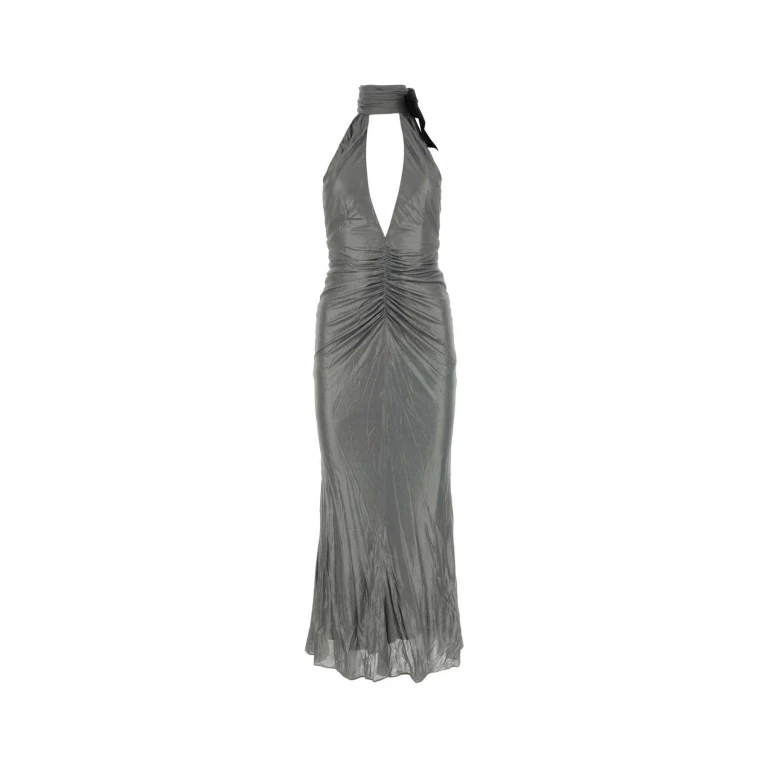 Alessandra Rich Grey Viscose Dress
