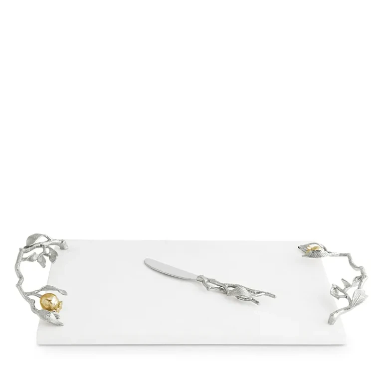 Michael Aram Pomegranate Silver and Gold Cheeseboard and Spreader