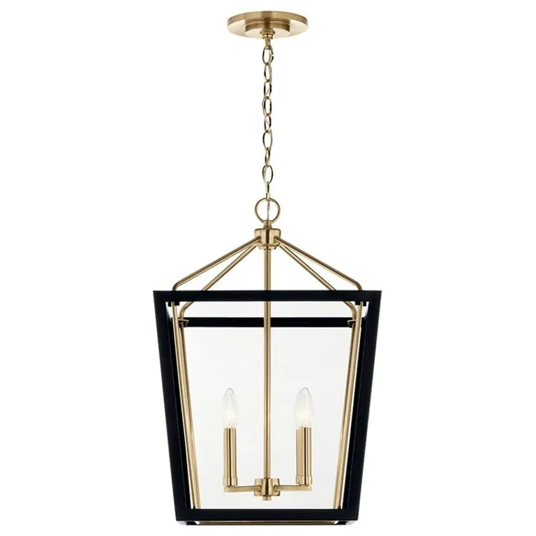 Champagne Bronze Four Light Foyer Pendant from the Delvin Collection