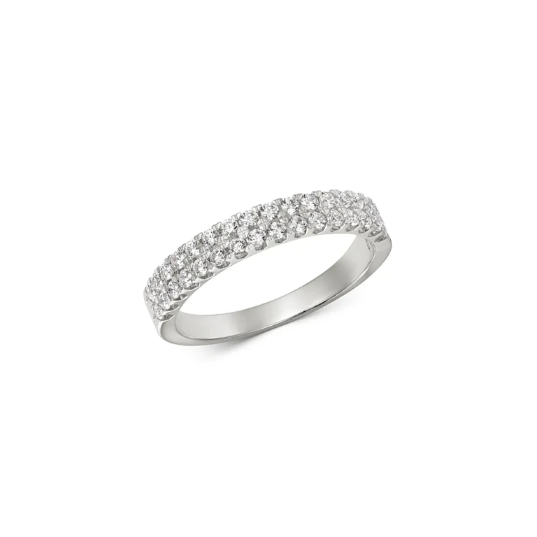 Diamond Double-Row Band in 14K White Gold, 0.50 tcw