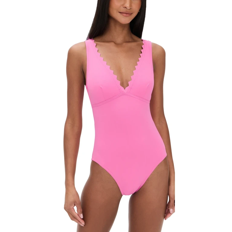 Karla Colletto Ins V Neck Silent Underwire Tank Swimsuit Zinnia 14