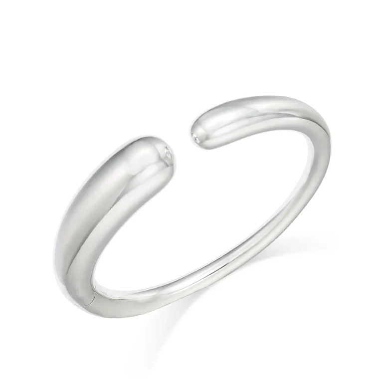 Georg Jensen Sterling Silver Mercy Rounded Edge Cuff Bangle Bracelet