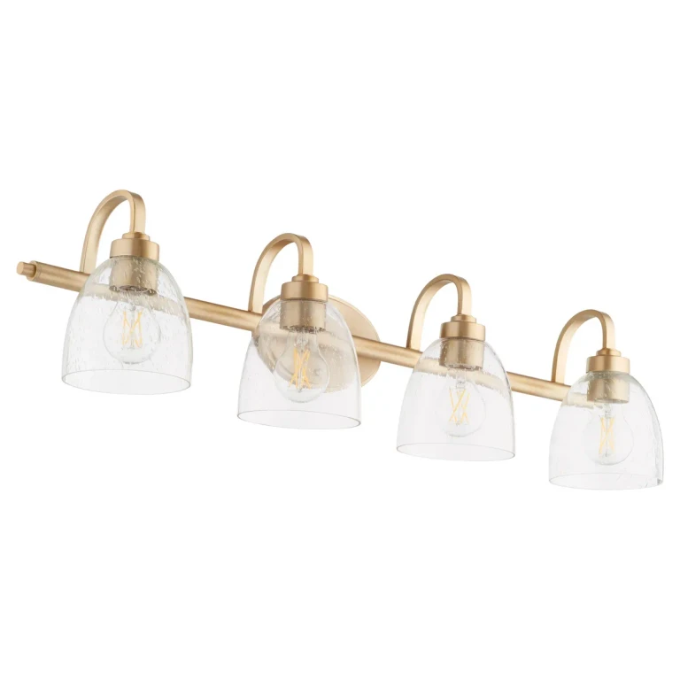 Aged Brass Four Light Vanity from the Reyes Collection