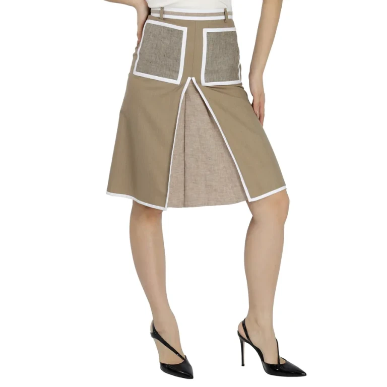 Burberry Wool Cashmere A-line Skirt With Box-pleat Detail