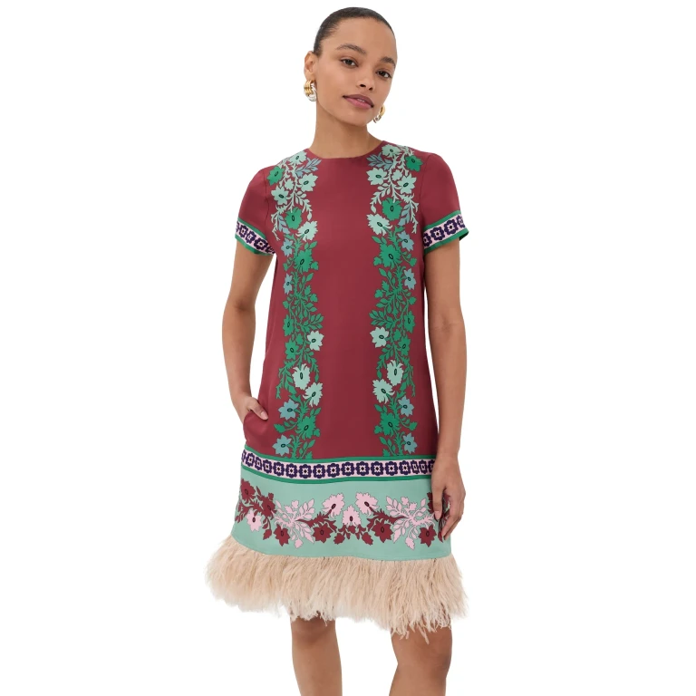 La DoubleJ Mini Swing Dress with Feathers Regalia Placee XS