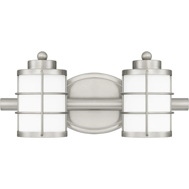 Brushed Nickel Two Light Bath from the Hazlett Collection