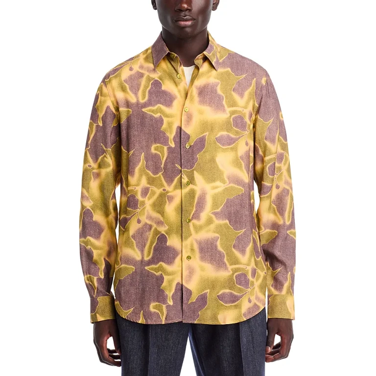 Paul Smith Long Sleeve Button Front Printed Shirt