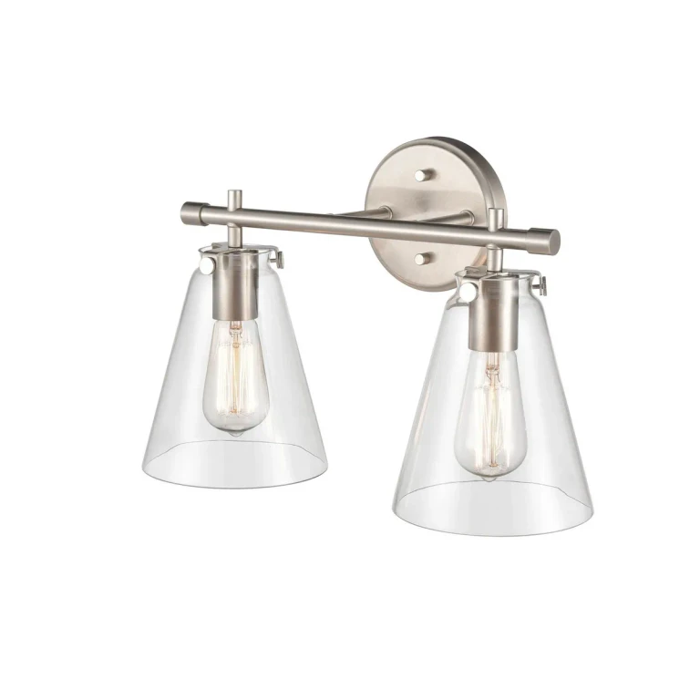 Brushed Nickel Two Light Vanity from the Aliza Collection