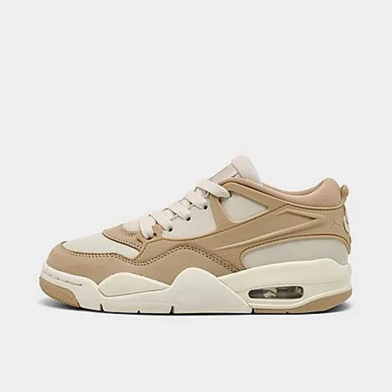 Jordan Women's Air 4 RM Casual Shoes in Hemp/Light Orewood Brown/Sail Size: 5.0