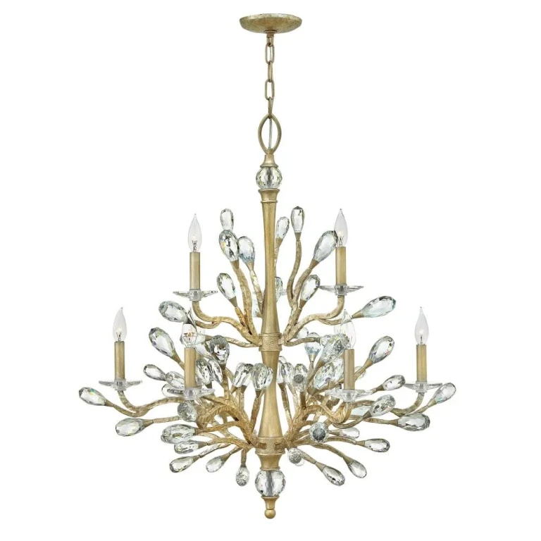 Fredrick Ramond Eve 9-Light Chandelier in Champagne Gold