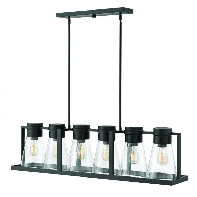 Black LED Linear Chandelier from the Refinery Collection
