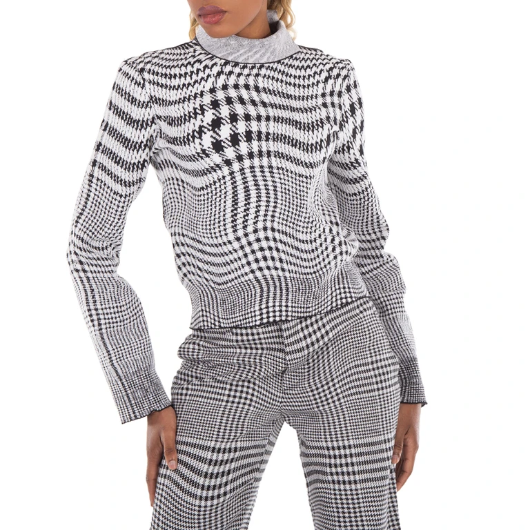 Burberry Warped Pattern Print Knitted Sweater