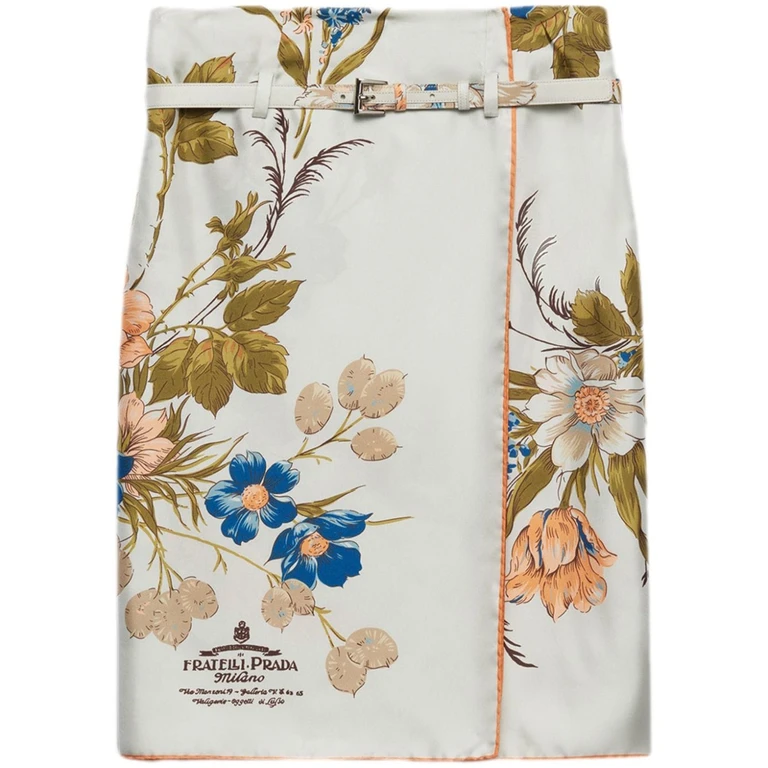 Prada Skirts Clear Blue Silk - Women