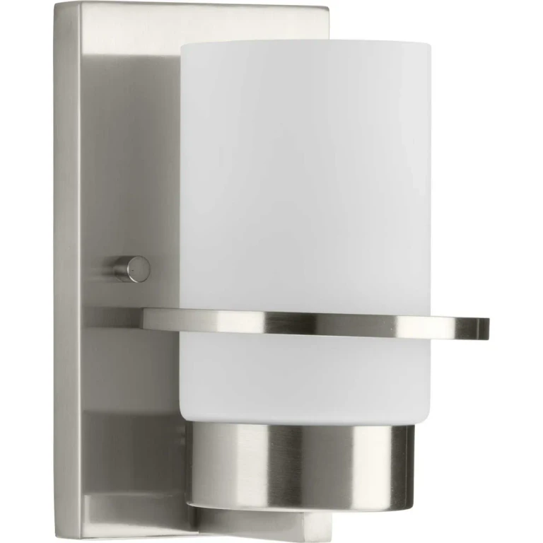 Brushed Nickel One Light Vanity from the Reiss Collection