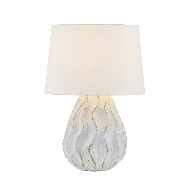 Aged Brass Ceramic Sea Salt Table Lamp from the Karla Collection