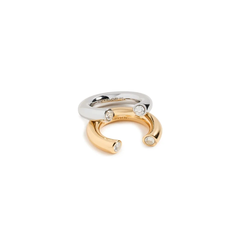 DEMARSON Miley Stackable Rings 12K Shiny Gold/Ir/Crystal 6
