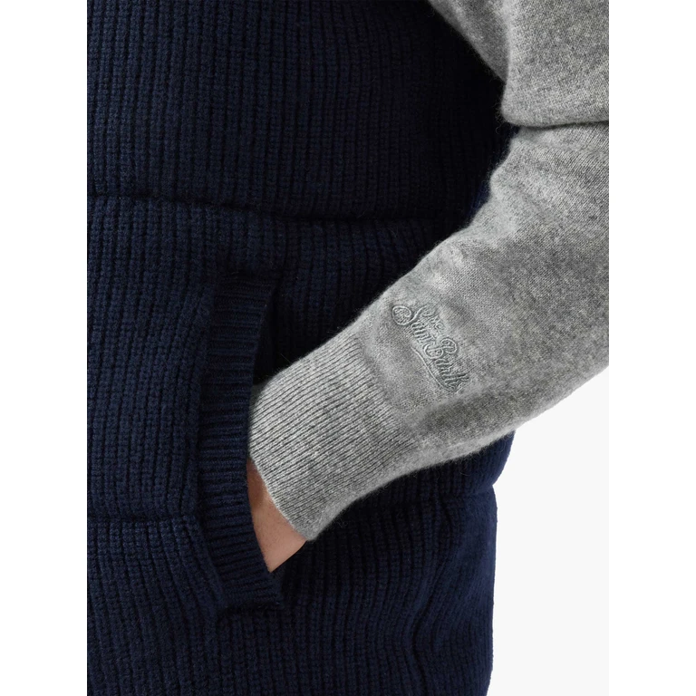 Mc2 Saint Barth Leeds Knit Padded Gilet Blue Vest - Men