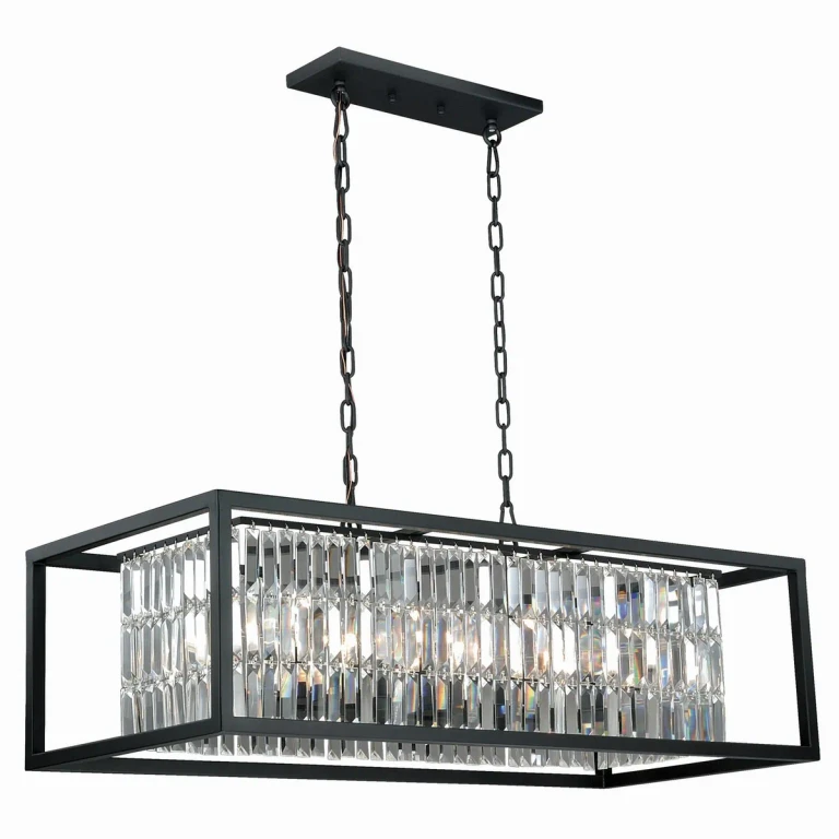 Oil Rubbed Bronze Eight Light Linear Chandelier from the Catana Collection