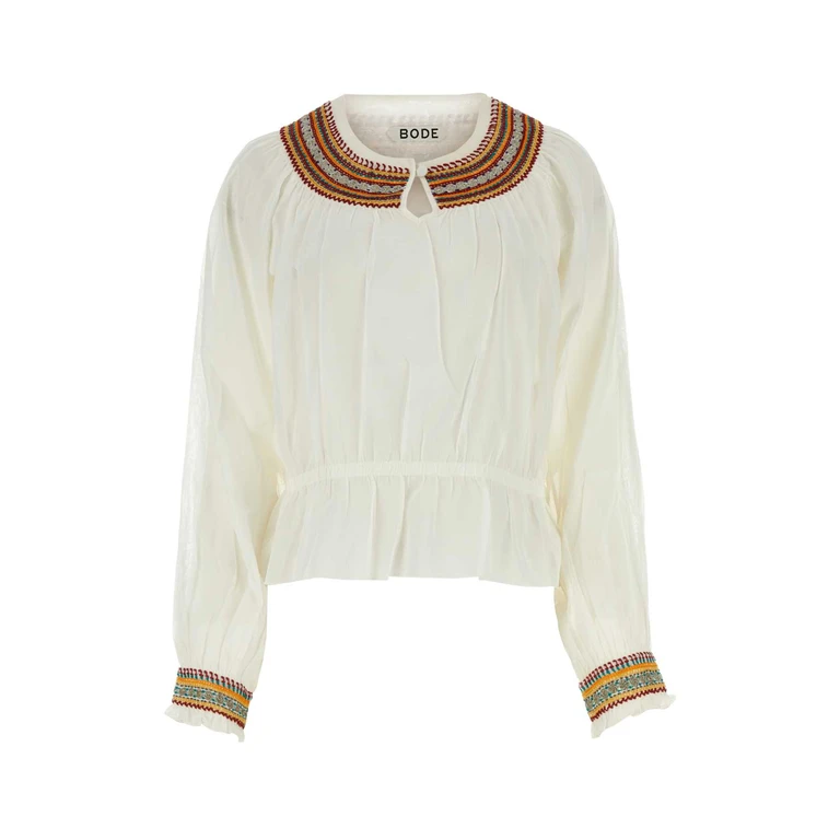 Bode White Cotton Georgette Blouse