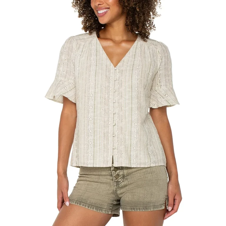 Liverpool Los Angeles Elbow Sleeve Top