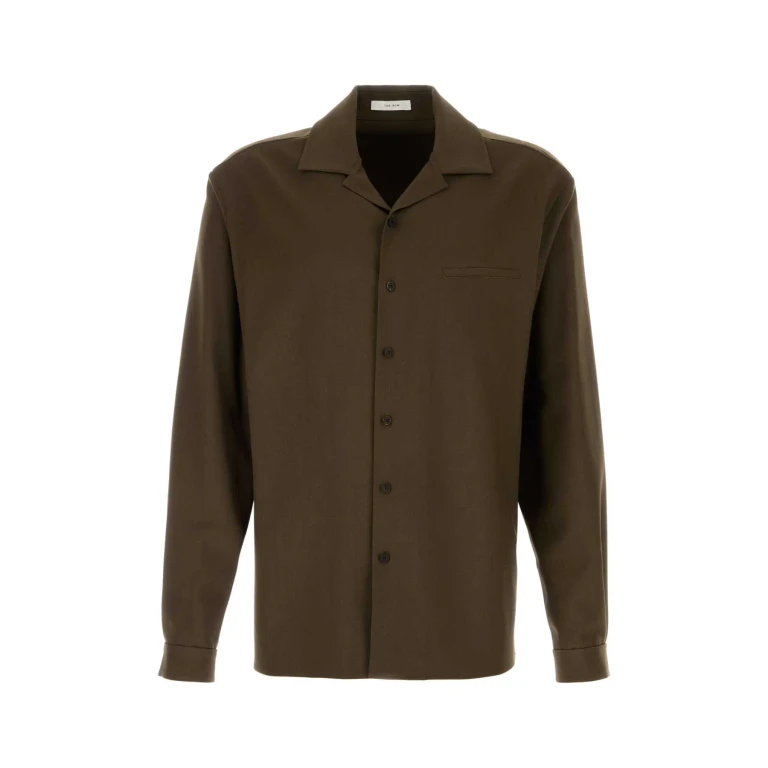 The Row Khaki Wool Kanta Shirt