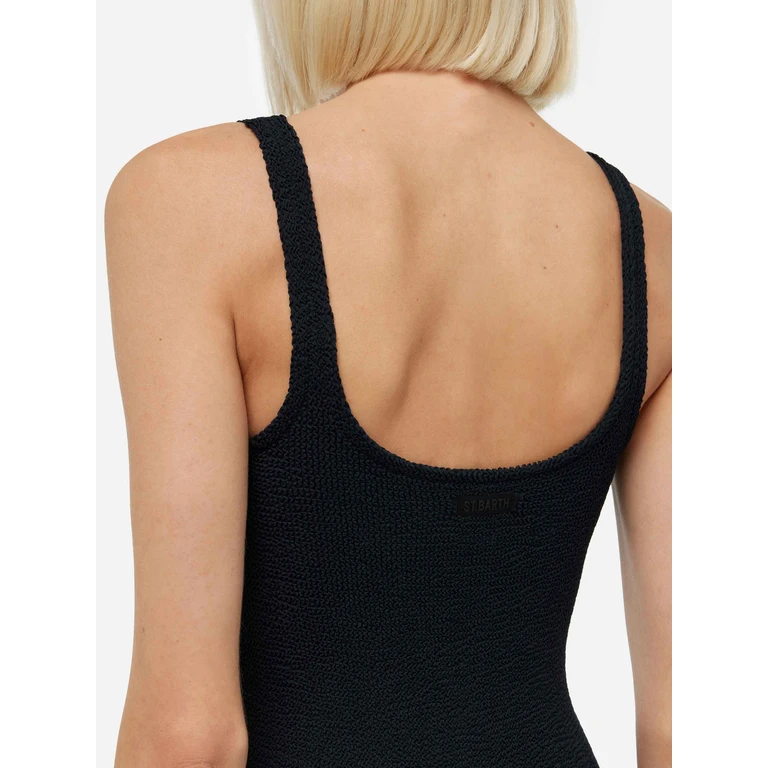 Mc2 Saint Barth Deana Black Crinkle Tank Dress - Women