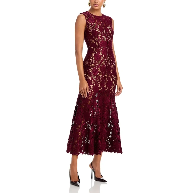 Self-Portrait Guipere Lace Midi Dress