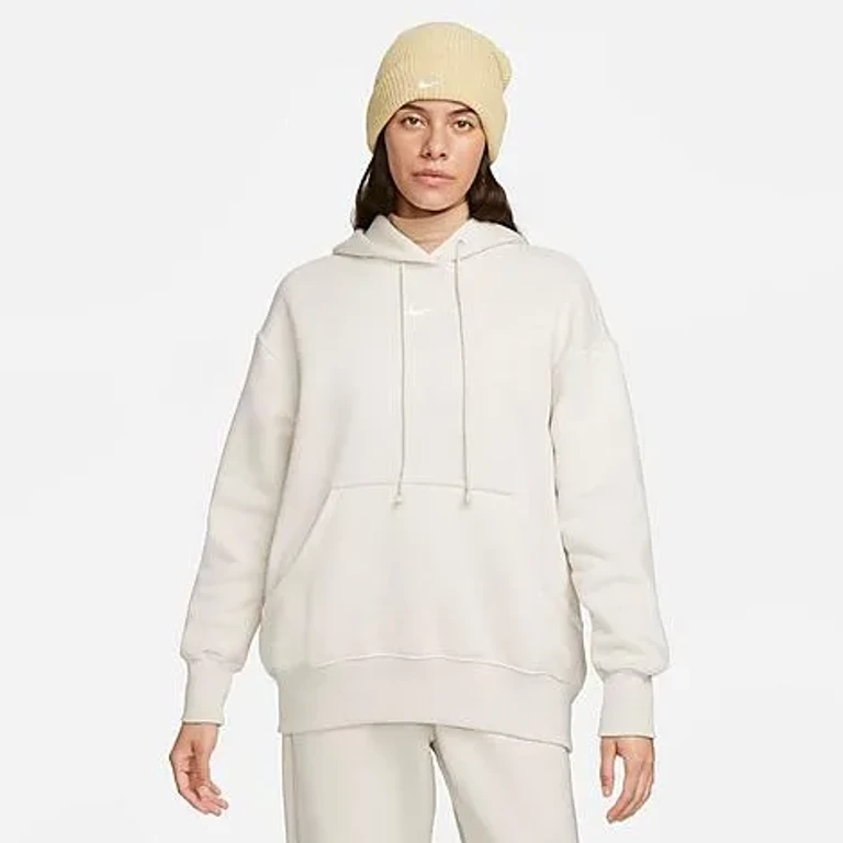 Nike Women's Sportswear Phoenix Fleece Oversized Pullover Hoodie in Picante Red/Sail Size: XS
