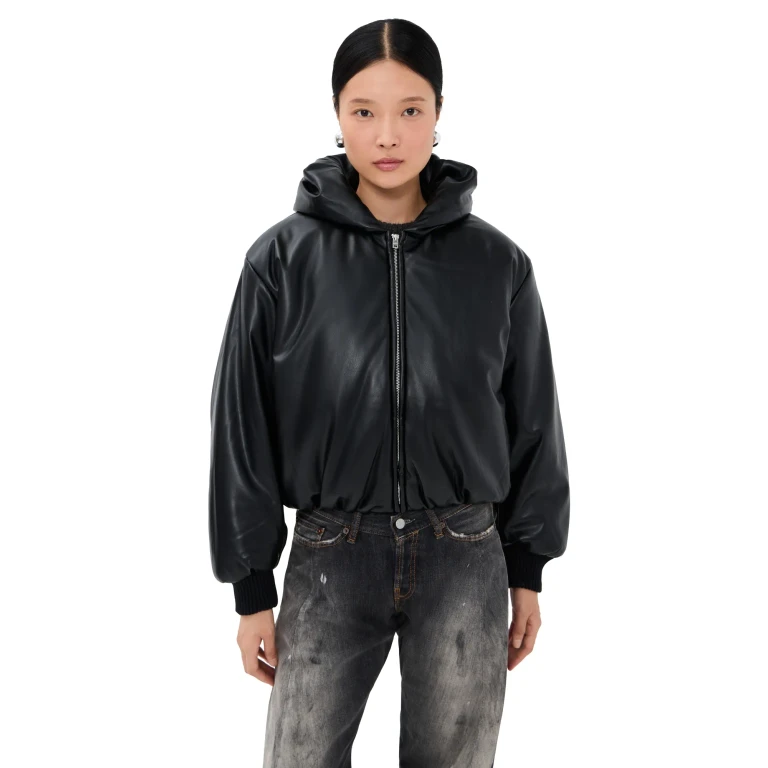 Acne Studios Grain Kunstlederjacke Schwarz 40