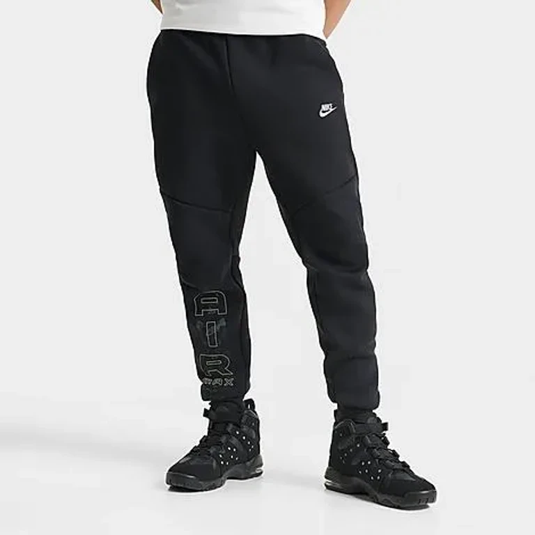Nike Men's Tech Fleece Air Max Jogger Pants in Black/Neon Yellow Size: Small