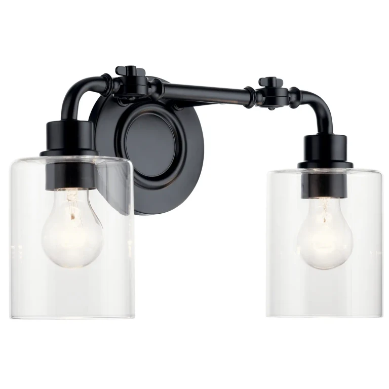 Gunnison 2-Light 17" Bathroom Vanity Light in Black