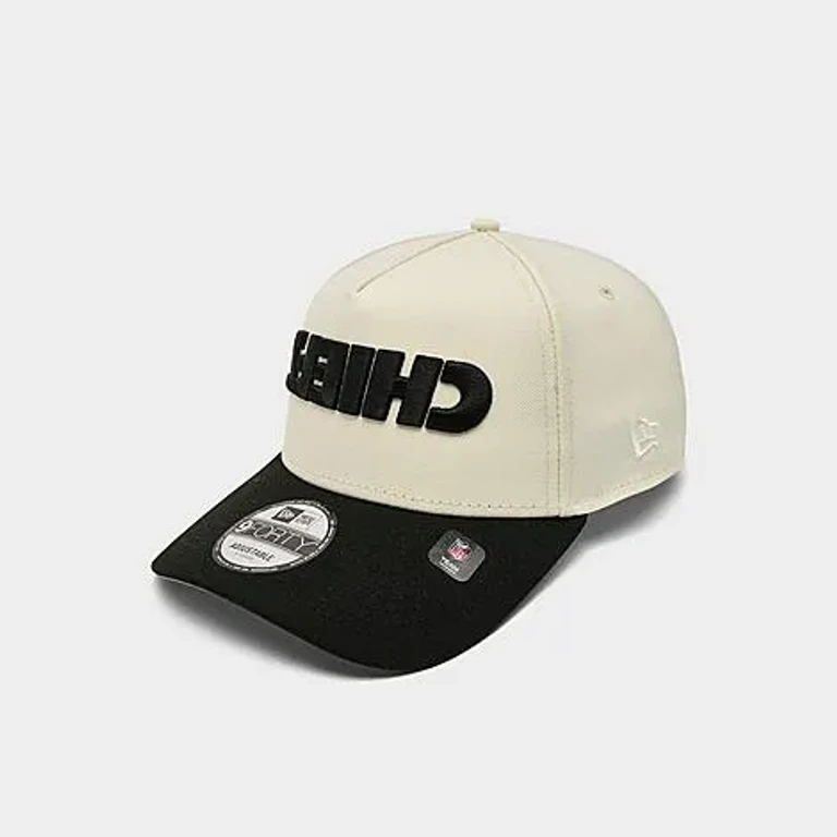 New Era Kansas City Chiefs NFL Upside Down 9FORTY A-Frame Snapback Hat in Chrome/Black