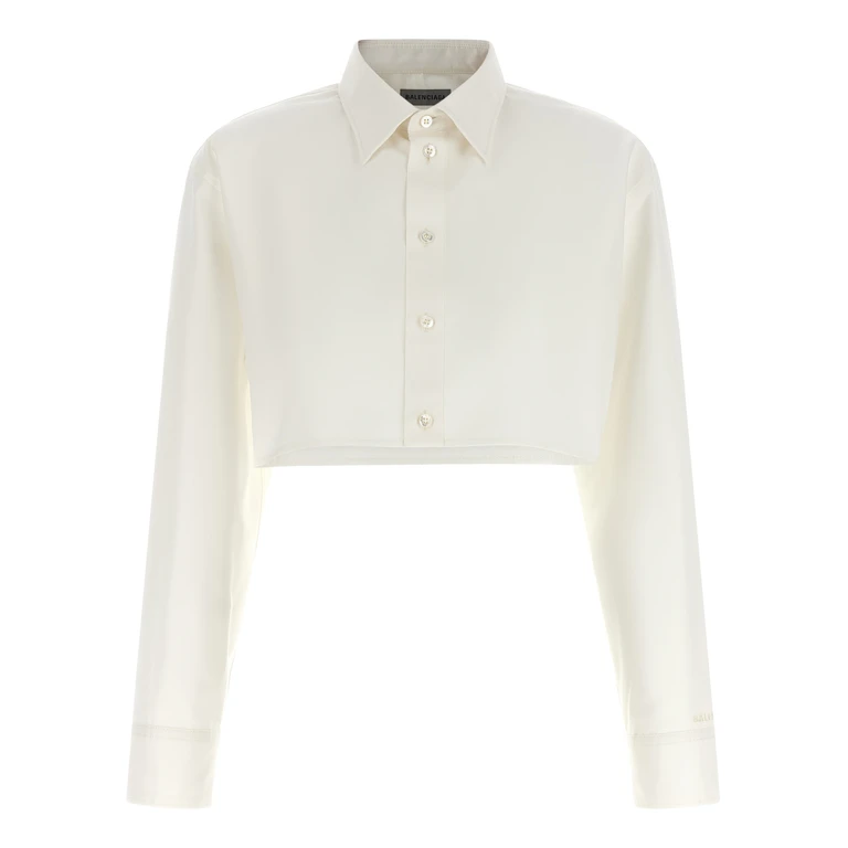 Balenciaga Cropped shirt White Cotton Shirt, Blouse - Women