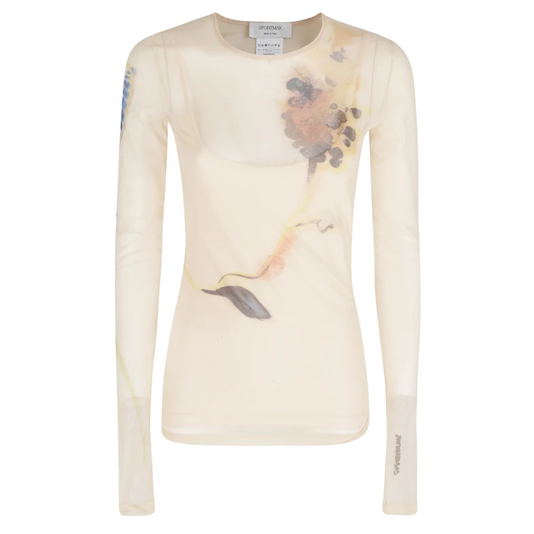 Sportmax Nerine Pink & Purple Poliammide Elastane T-shirt - Women