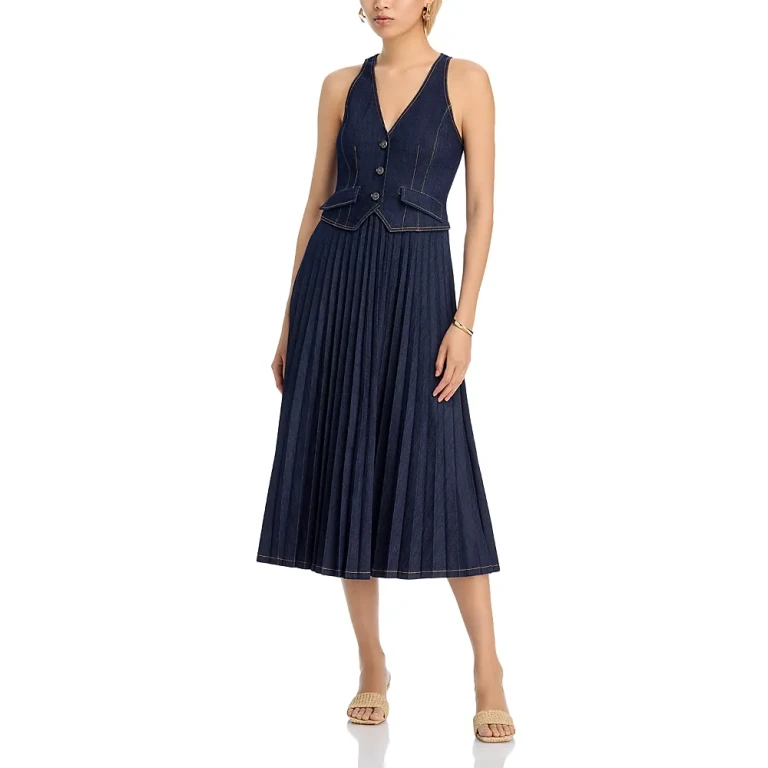 Cinq a Sept Esther Sleeveless Denim Midi Dress