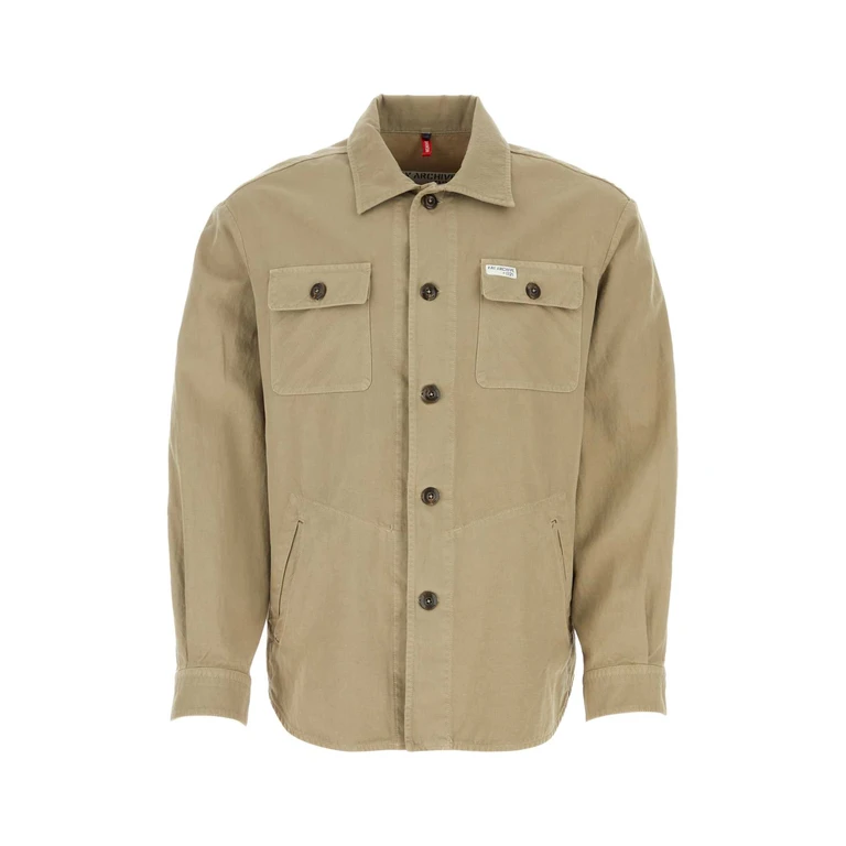 Cappuccino Cotton Blend Shirt C807 Exterior: Linen Camicie - Men