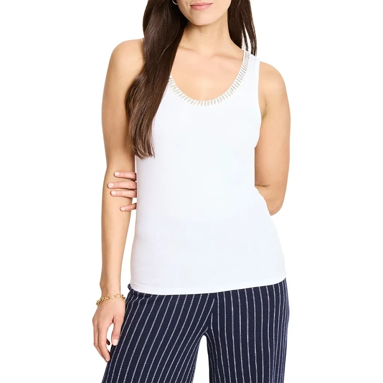 Nic+Zoe Shimmer Trimmed Tank Top