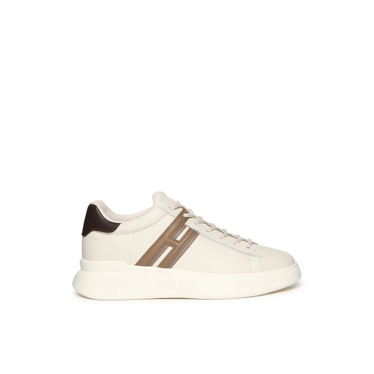 Hogan Sneakers Ivory/brown Nappa Leather - Men
