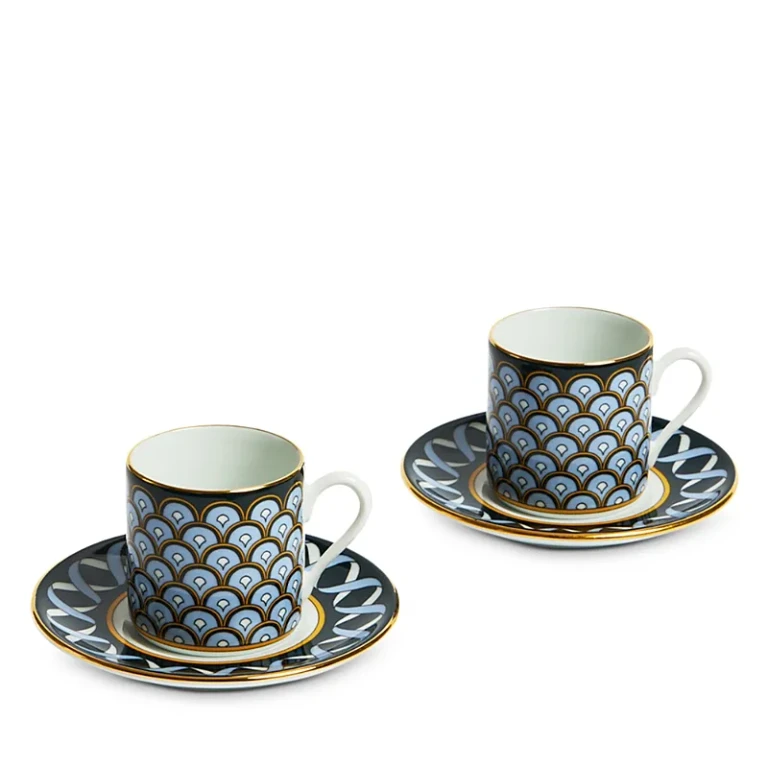 La DoubleJ Napoli Blue Impero Espresso Cup & Plate, Set of 2