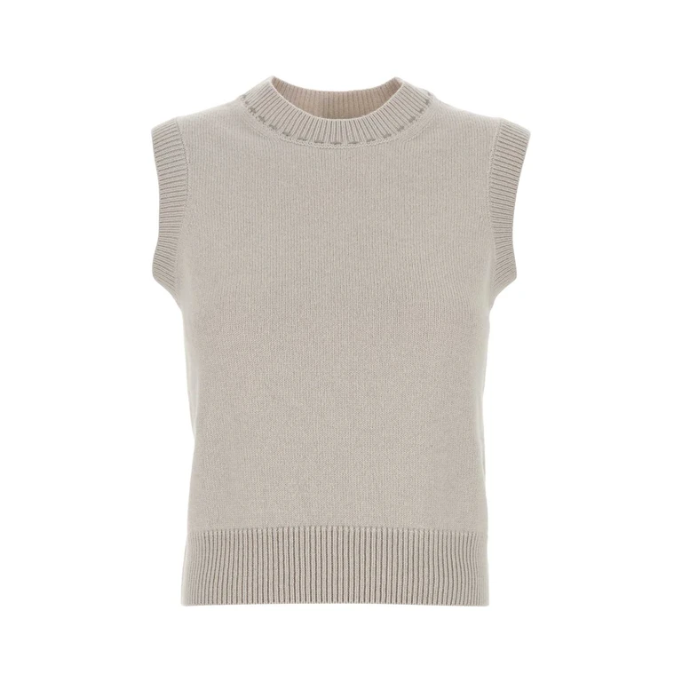 Cappuccino Cashmere Vest Grey Exterior: Maglieria - Women